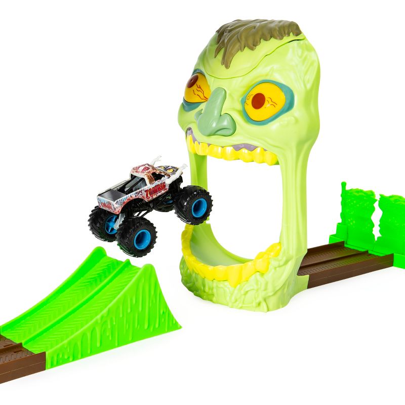 Monster Jam Official Zombie Madness Playset Featuring Exclusive Die-Cast Zombie Monster Truck