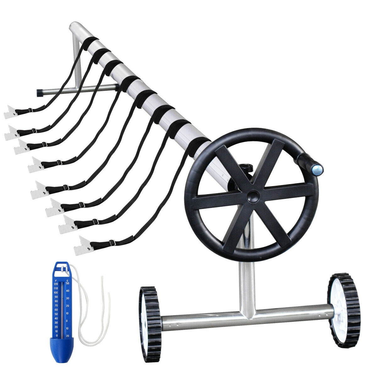 21 FT Long Swimming Pool Cover Reel  Aluminum Inground Solar Stainless Steel