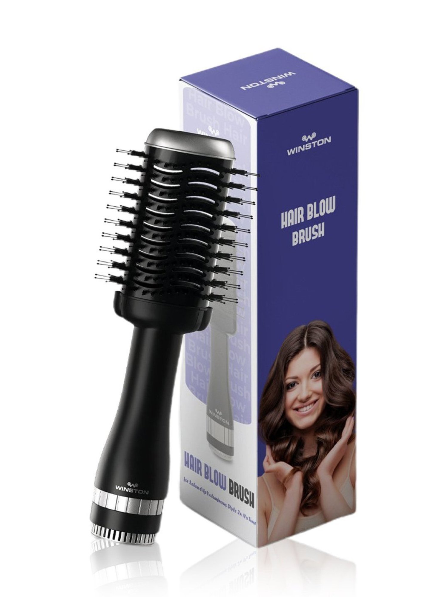 WINSTON Blow Dryer Ionic Hot Air Brush with Cool & Hot Adjustable Temperature Multi Hair Styler