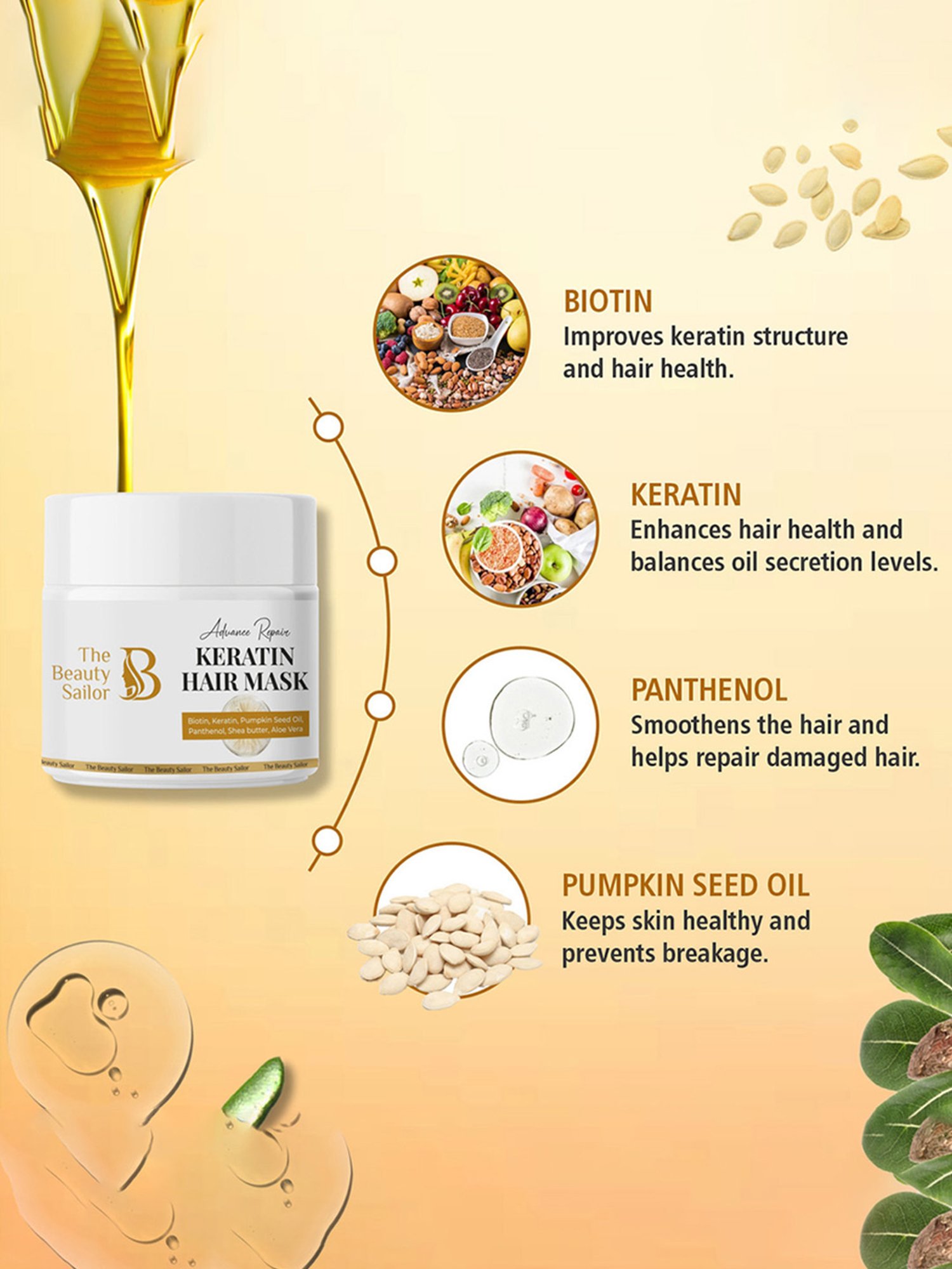 The Beauty Sailor Advance Repair Keratin Hair Mask - 100 gm