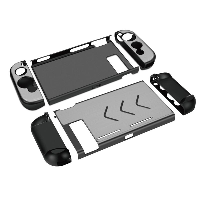 Nintendo Switch Case Cover for Console & Joy-Con Controller - Travel Friendly Aluminum Alloy Hard Shell Protector, Anti-Scratch Shockproof Protective Nintendo Switch Accessories (Silver)