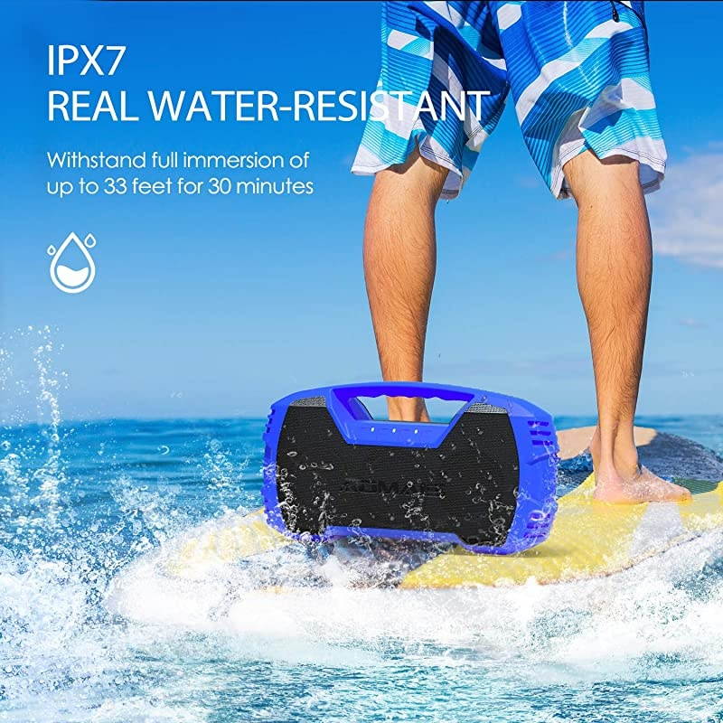 GO Bluetooth Speakers, 40H Playtime Outdoor Portable Speaker, 40W Stereo Sound Rich Bass, IPX7 Waterproof Bluetooth 5.0 Wireless Pairing,10000mAh Power Bank, for Party, Travel,Indoor(blue)