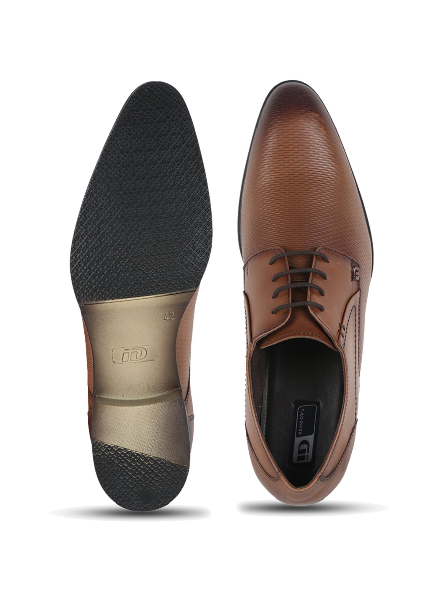 ID Men's Tan Derby Shoes