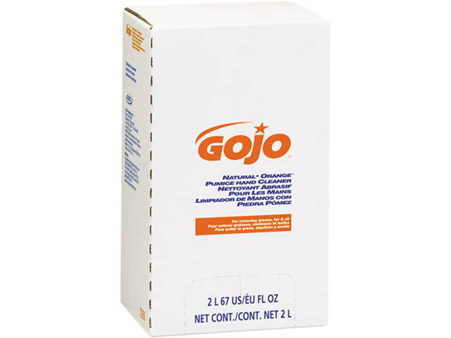 GOJO 7255 NATURAL ORANGE Pumice Hand Cleaner Refill, Citrus Scent, 2000 mL, 4/Carton