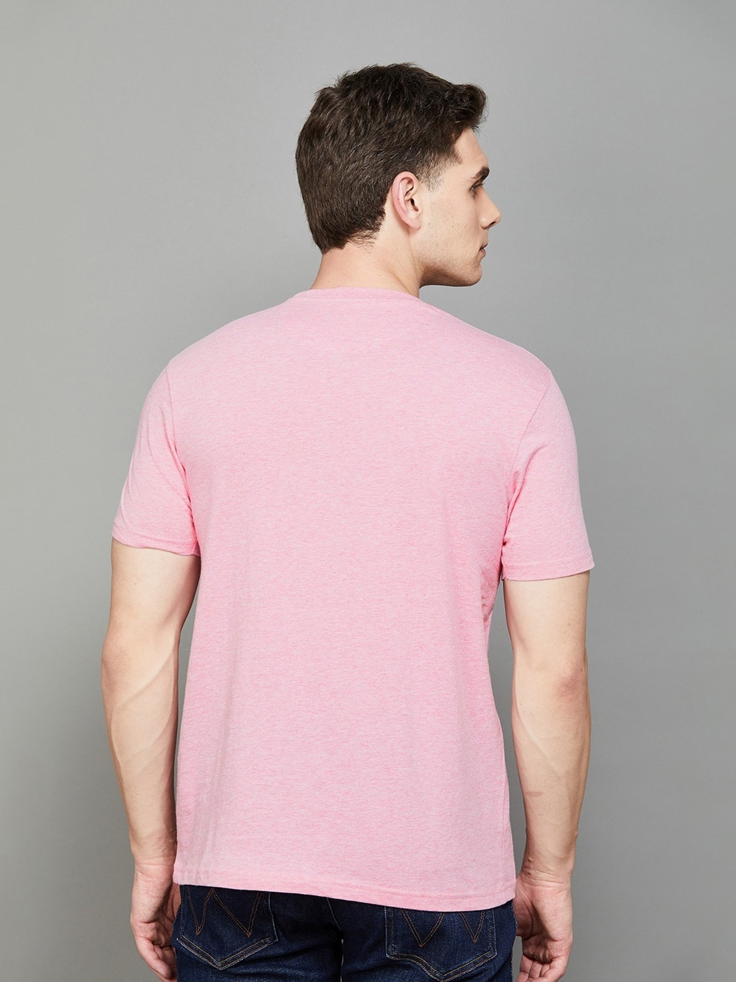 BOSSINI Pink Cotton Regular Fit T-Shirt