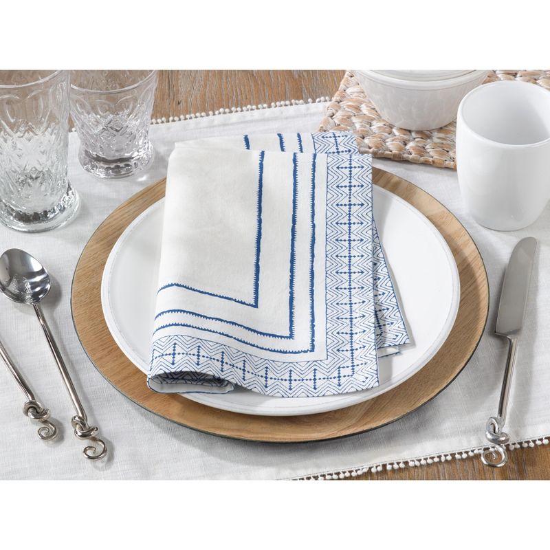 Saro Lifestyle Hand Block Print Cotton Table Napkins (Set of 4)