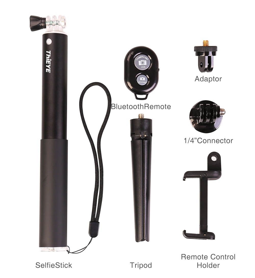 Bluetooth 34 inch Action Camera Selfie Stick Mini Tripod Extendable Monopod For Gopro eken akason All Action Cam And Smartphone