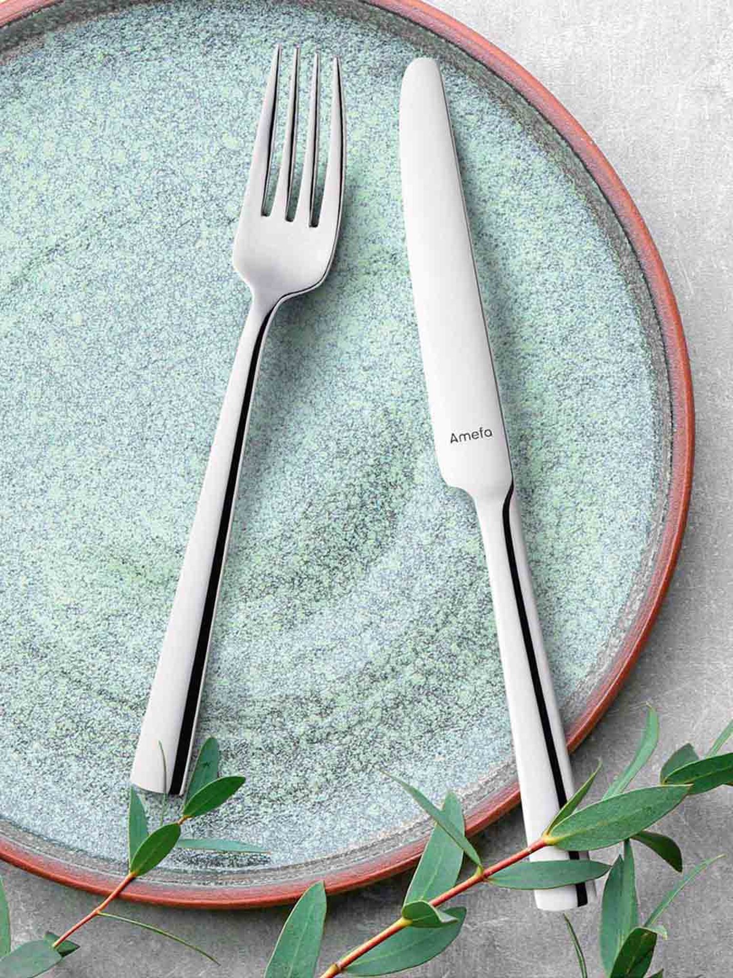 Amefa Silver Stainless Steel Dinner Knives - Set of 12