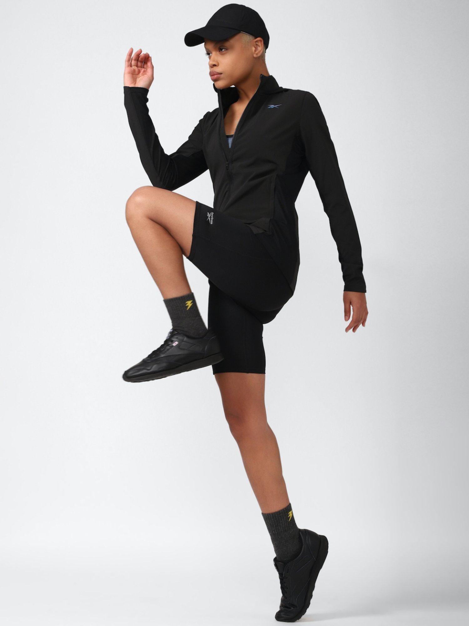 Reebok Coal Black Regular Fit Sports Jacket