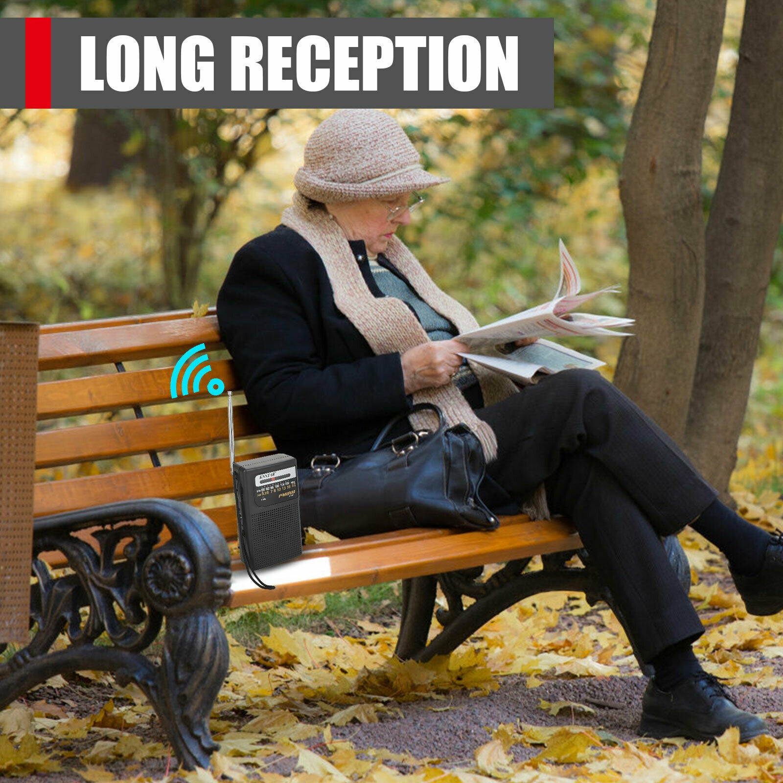 Portable AM FM Radio w/Pointer Sound MP3 Player Rechargeable Recorder Timer