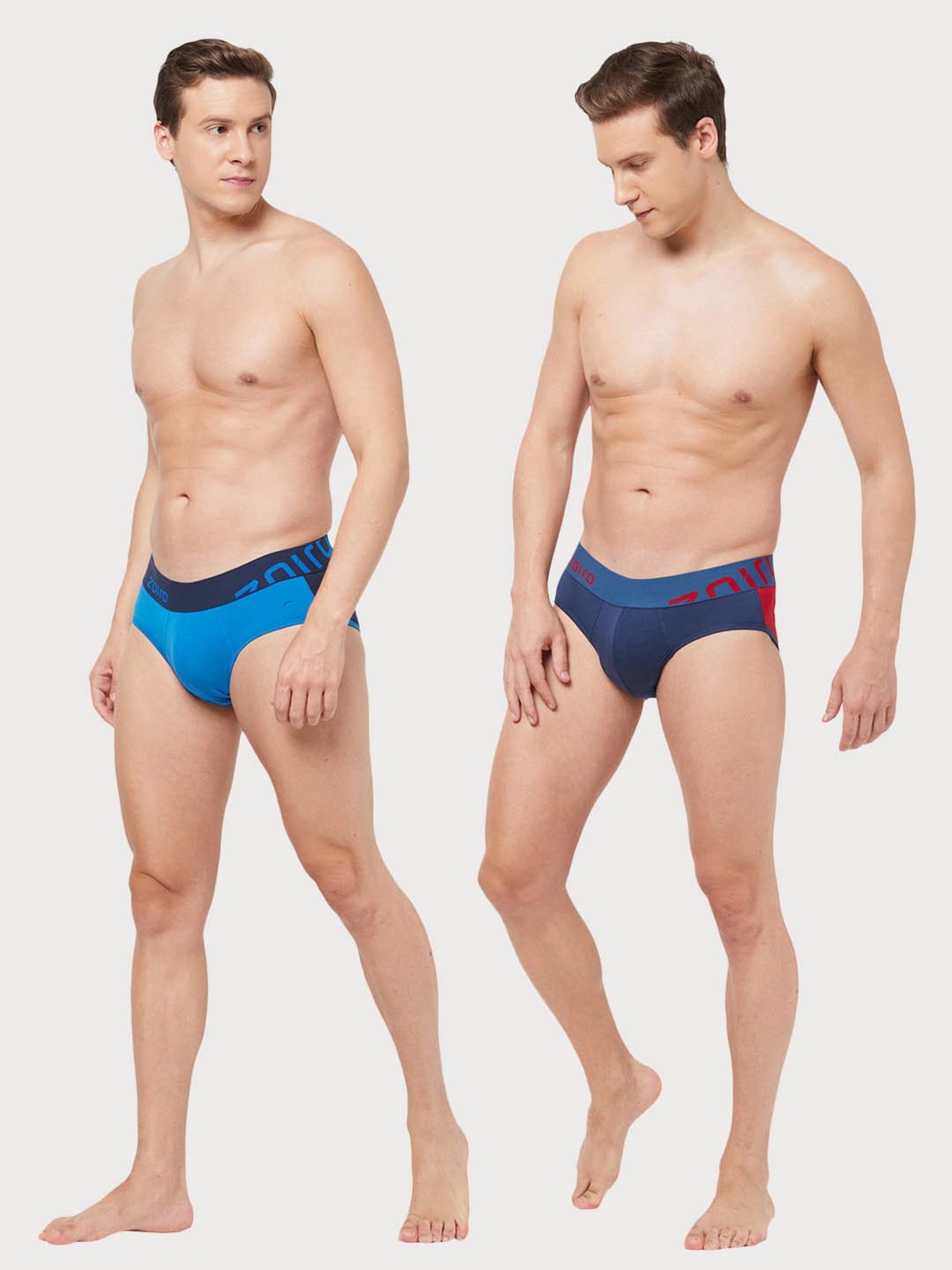 Zoiro Legion Blue & Directory Blue Regular Fit Briefs - Pack Of 2