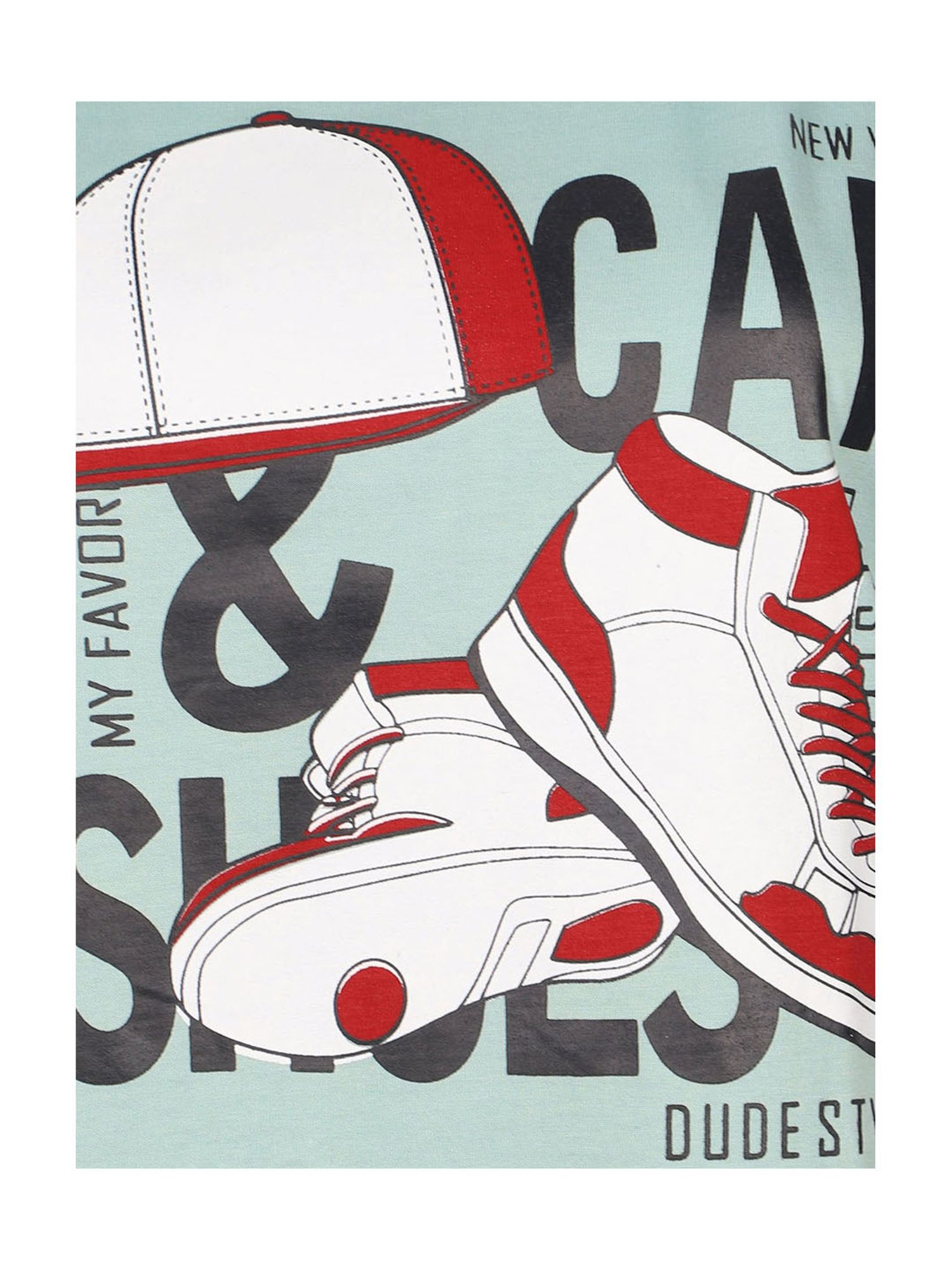 TeenTrums Boys Blue Printed T-Shirt