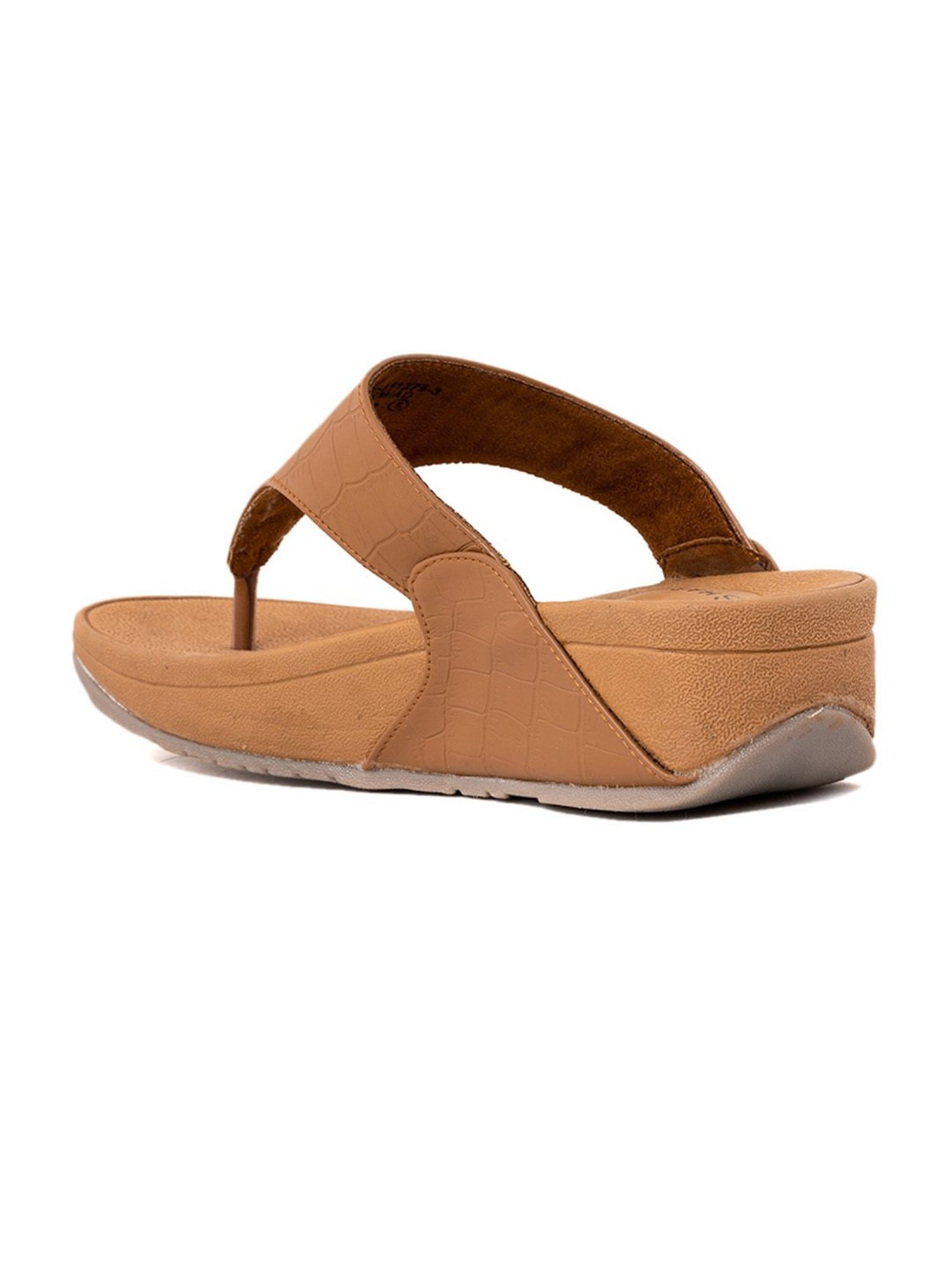 Khadim Women's Brown Thong Wedges