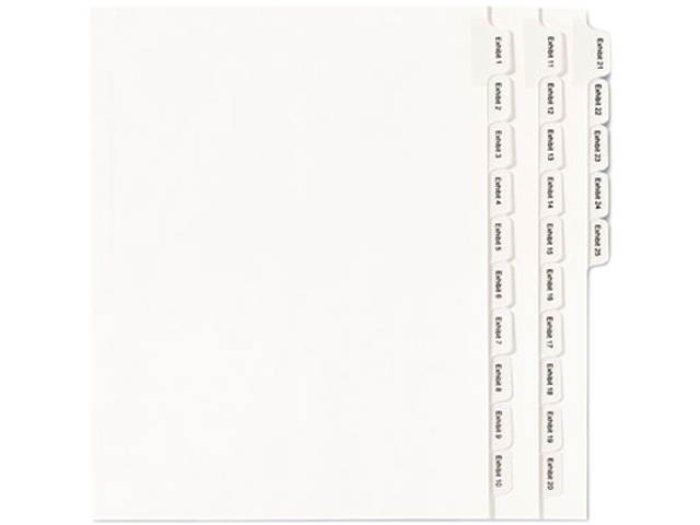 Avery 82106 Allstate-Style Legal Side Tab Dividers, 25-Tab, 1-25, Letter, White, 25/Set