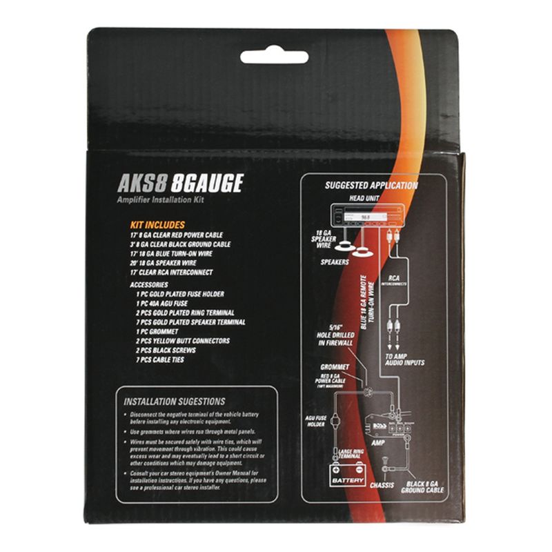 Soundstorm 8 Gauge Car Amplifier Amp Complete Kit Wiring Installation (6 Pack)