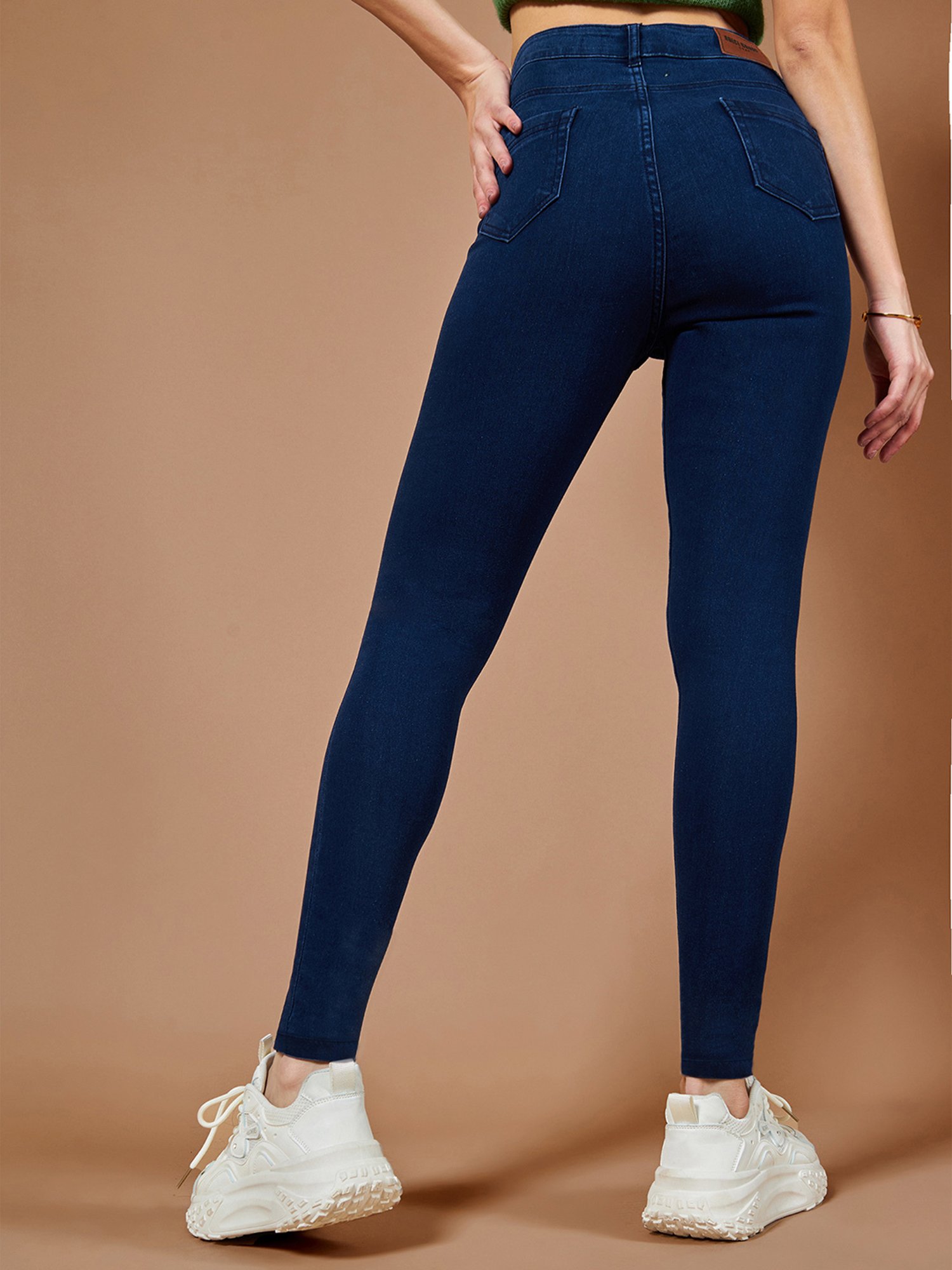 DOLCE CRUDO Dark Blue High Rise Stretchable Jeans