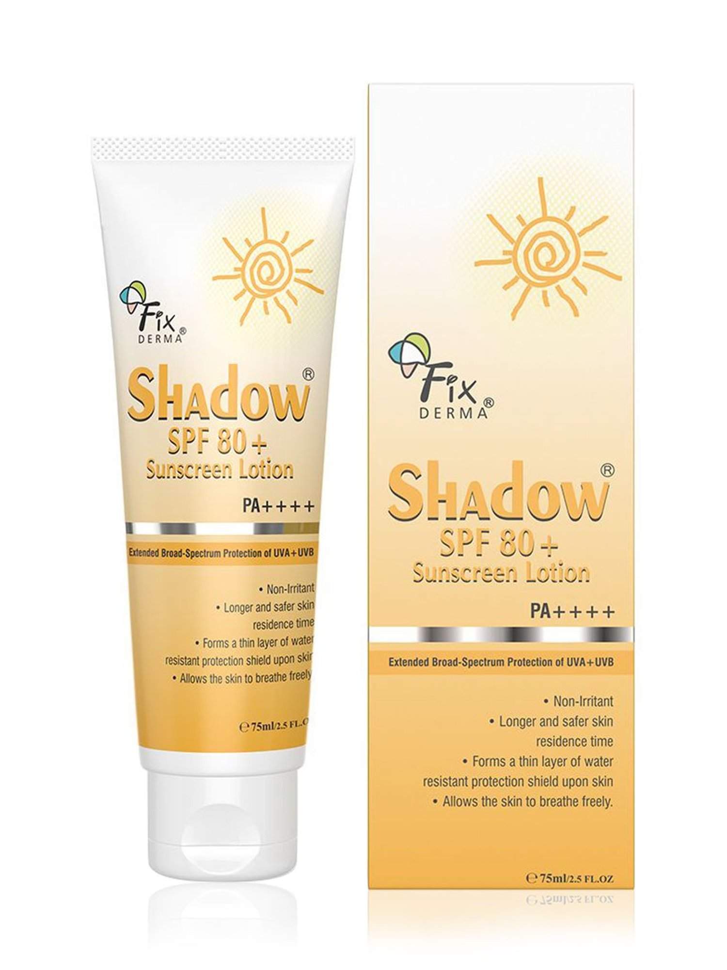Fixderma Shadow SPF 80+Sunscream Lotion - 75 ml