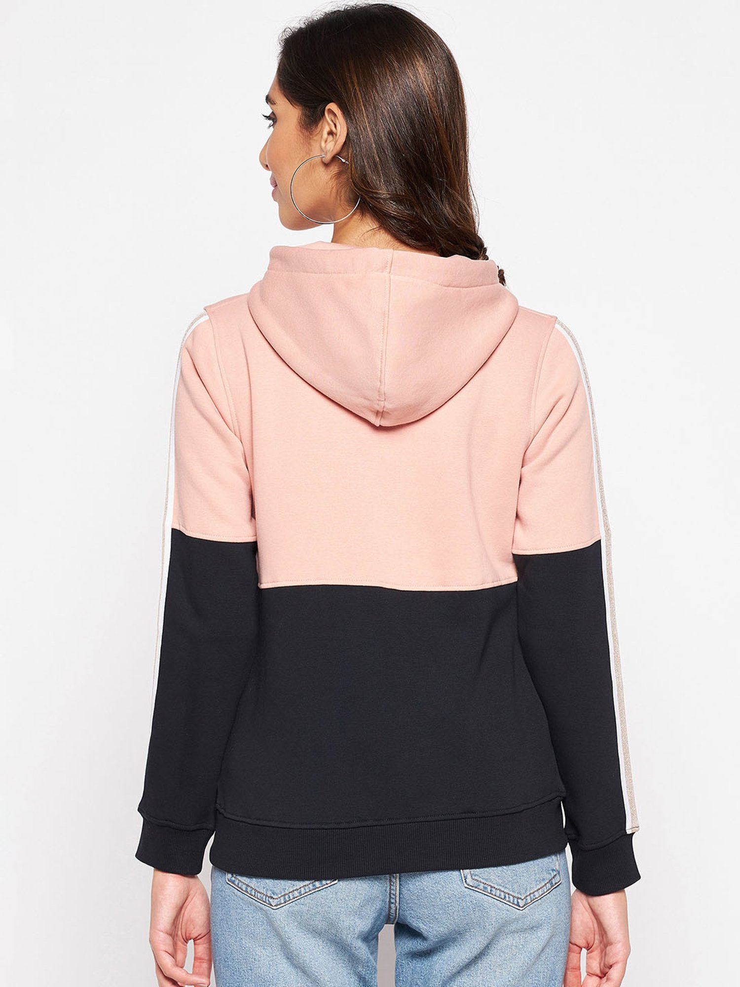 Crozo By Cantabil Peach Printed Hoodie