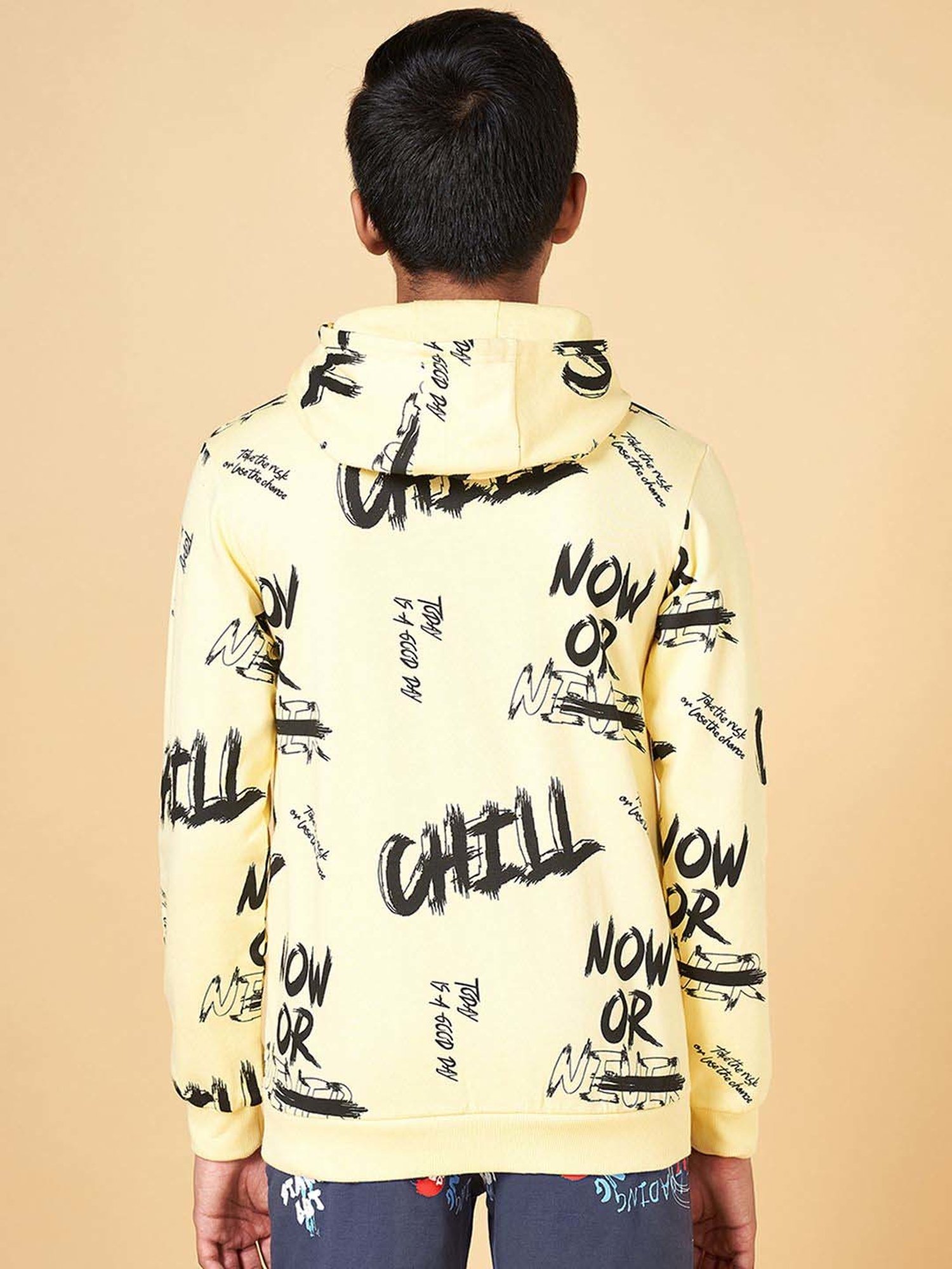 Coolsters by Pantaloons Kids Yellow Cotton Printed Full Sleeves Sweatshirt