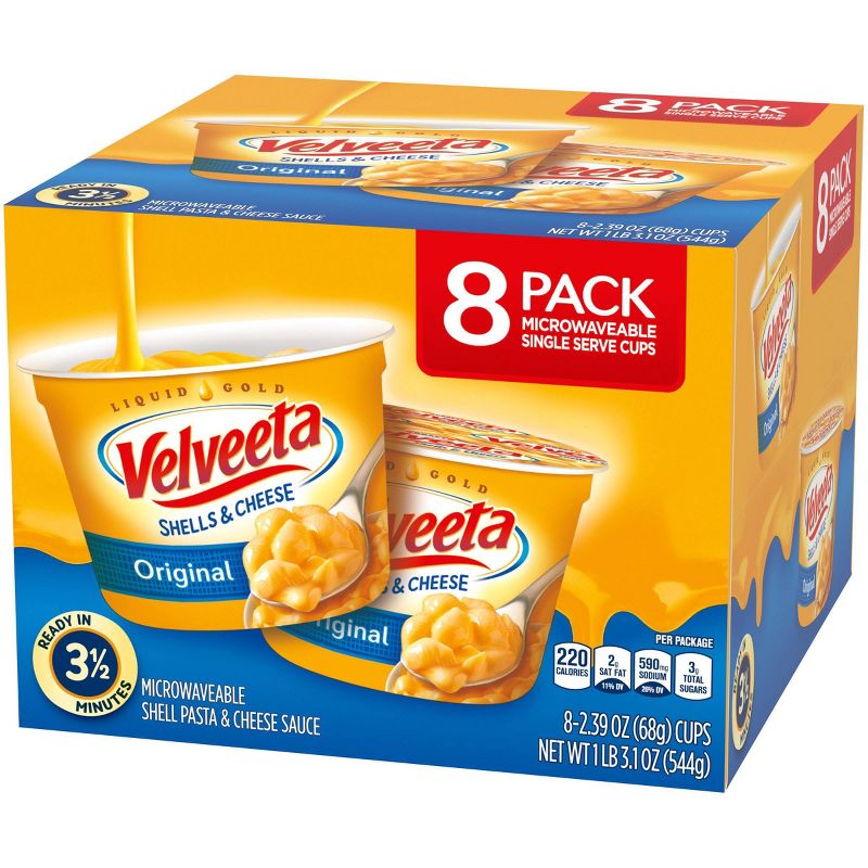 Velveeta Shells & Cheese Original Single Server Microwave Cups - 19.12oz/8pk