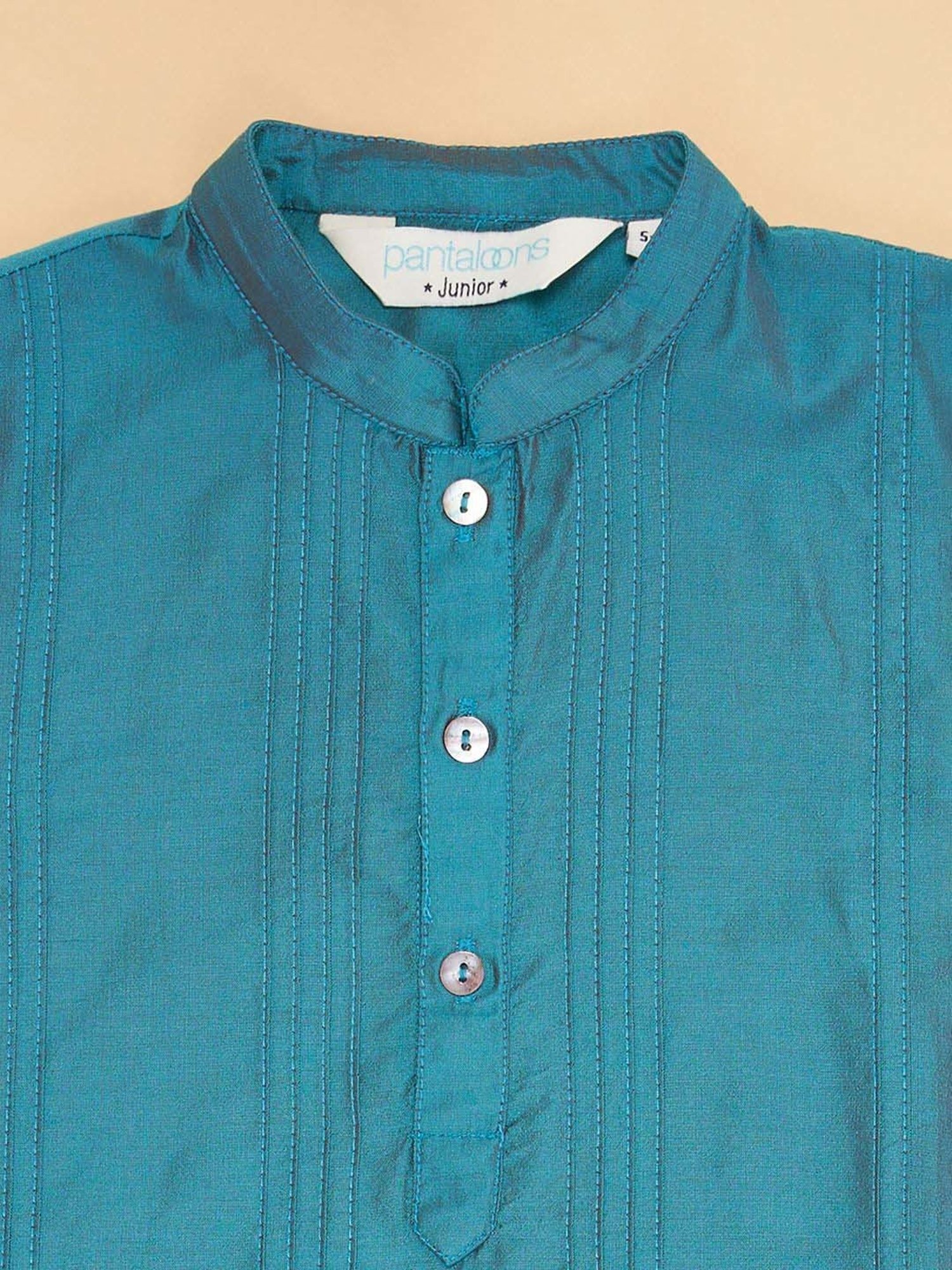 VASTRAMAY Boys Yellow & White Cotton Printed Full Sleeves Kurta Sets