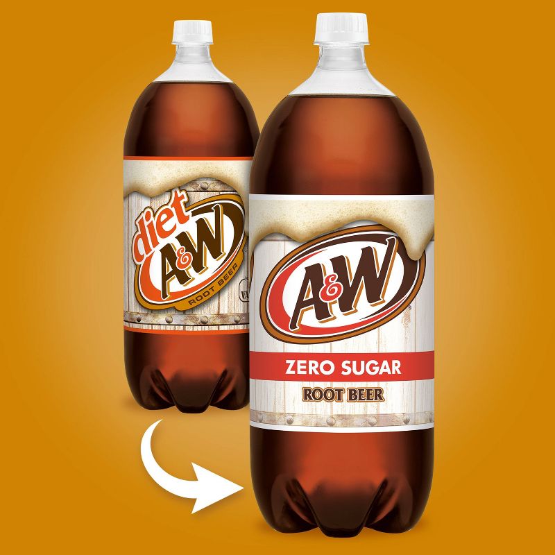 A&W Root Beer Zero Sugar Soda - 2 L Bottle