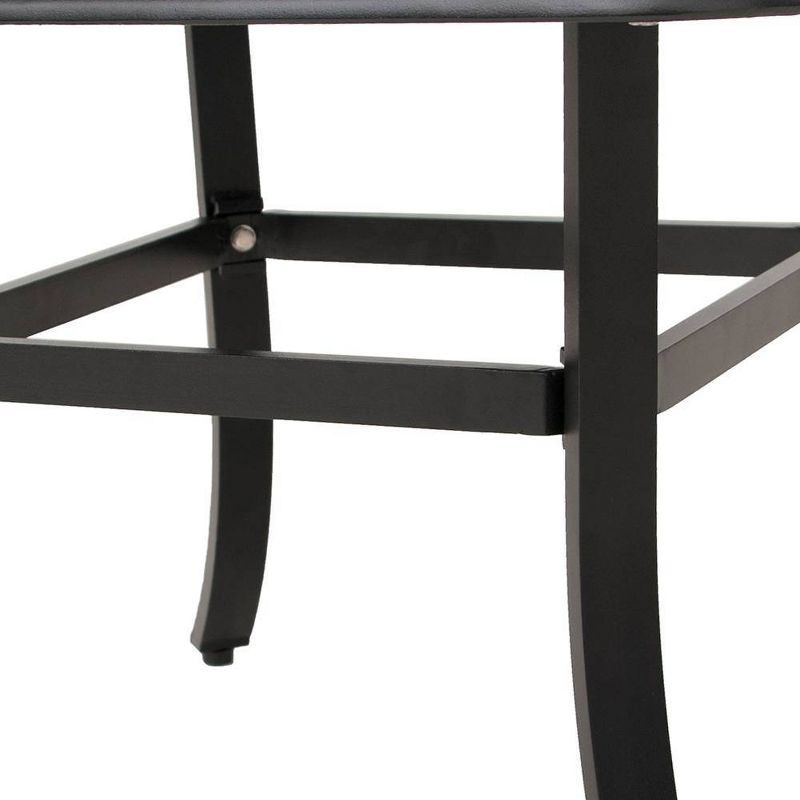 Cast Aluminum Square Patio Side Table with Umbrella Hole - Antique Brown - Crestlive Products