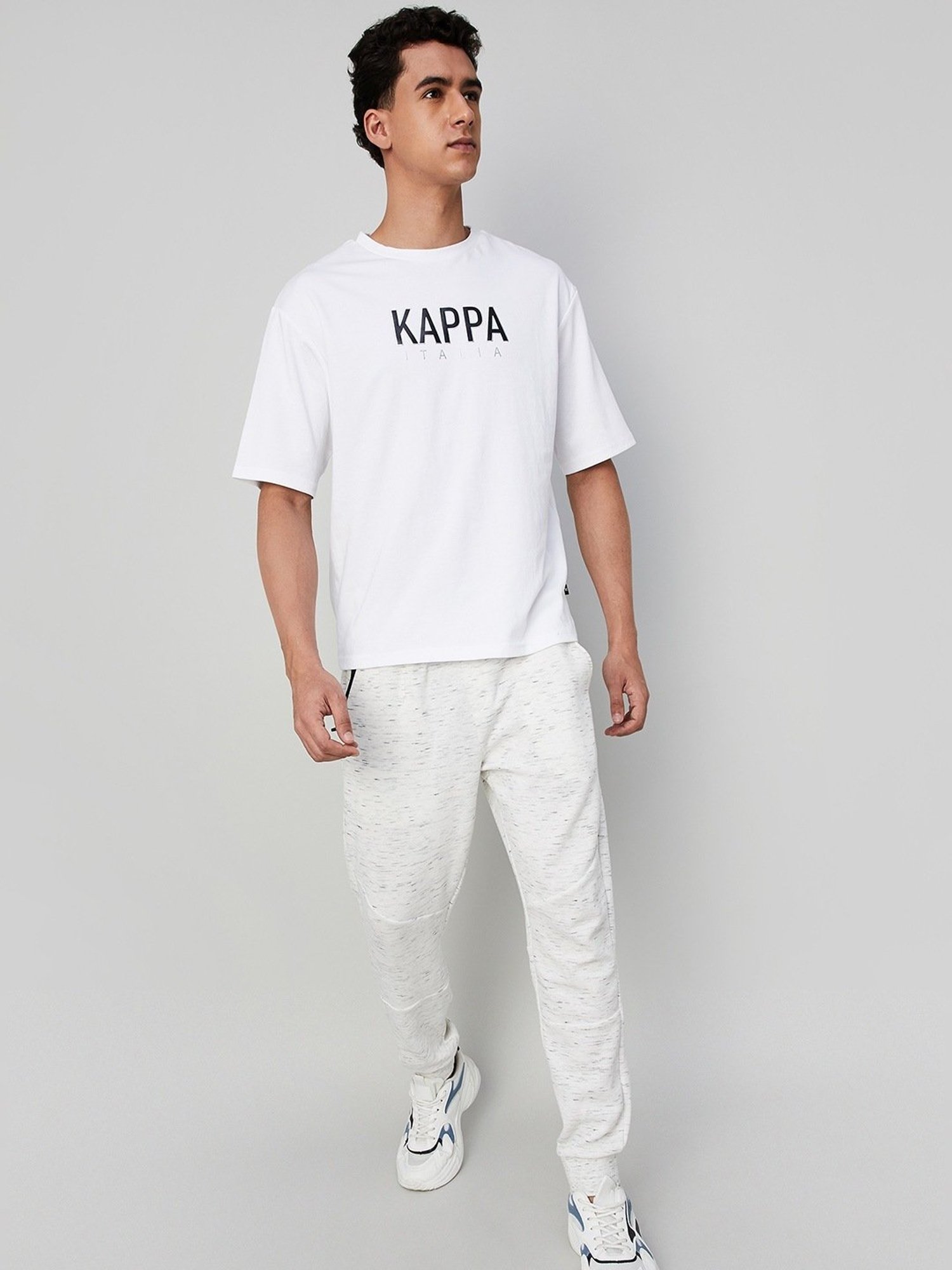 Kappa White Regular Fit Printed T-Shirt