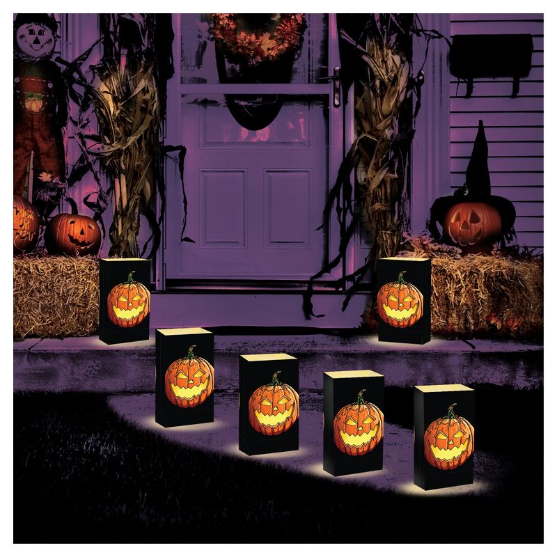 6ct Battery Operated Luminaria Kit- with Timer - Jack O' LED Lantern