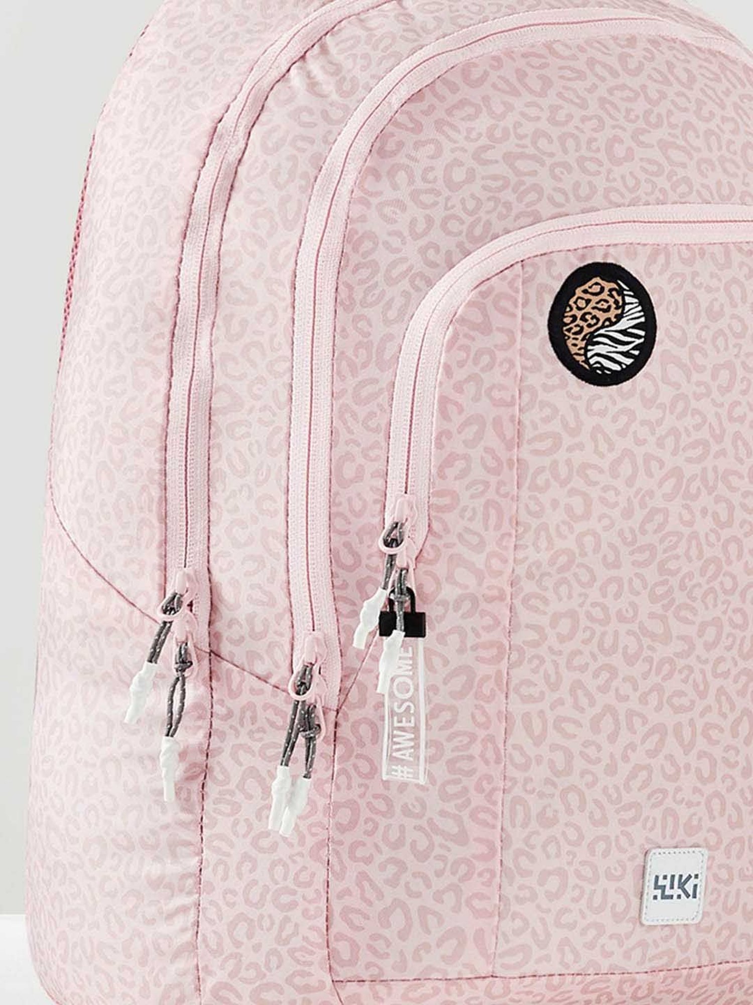 Wiki Back to School 2 Peach Polyester Printed Backpack - 30 Ltrs