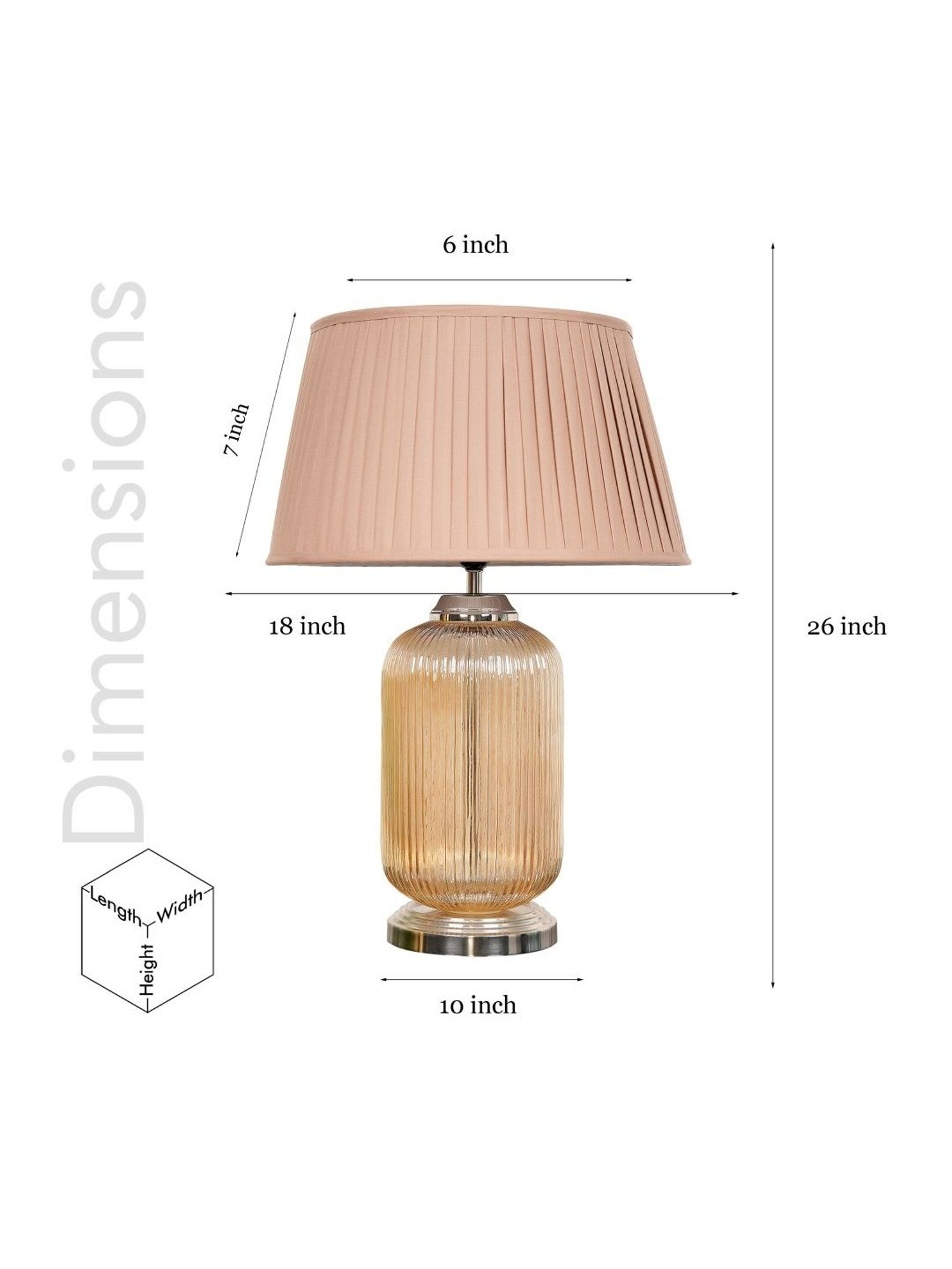 Kapoor Lamp Shades Amber & White Glass Maloto Luster Finish Shade Table Lamp