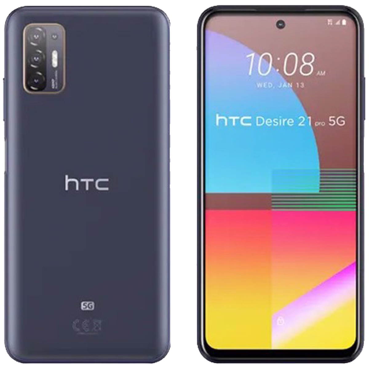 HTC Desire 21 Pro Dual-SIM 128GB ROM + 8GB RAM (GSM Only | No CDMA) Factory Unlocked 5G Smartphone (Blue) - International Version