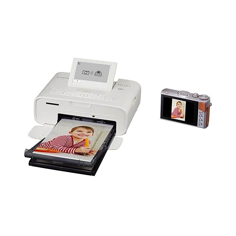 SELPHY CP1300 Wireless Compact Photo Printer White Bundle with USB Cable 6 Microfiber Cloth