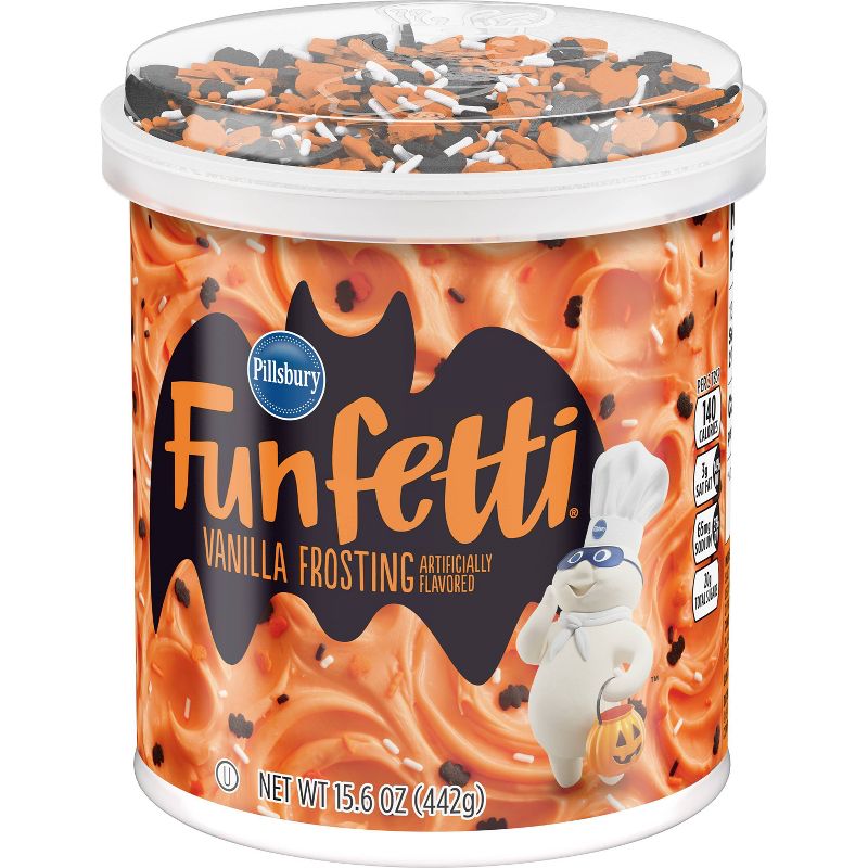 Pillsbury Funfetti Halloween Vanilla Flavored Frosting, 15.6oz