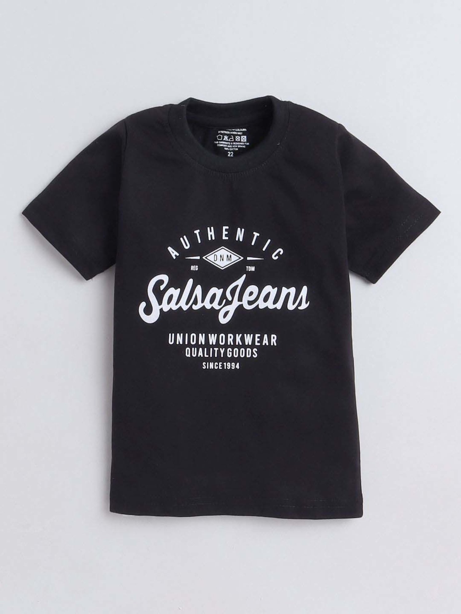 Fourfolds Unisex Black Printed T-Shirt