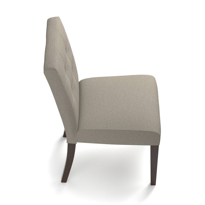 Set of 4 Blanca Tufted Upholstered Dining Chairs Taupe Linen - Handy Living