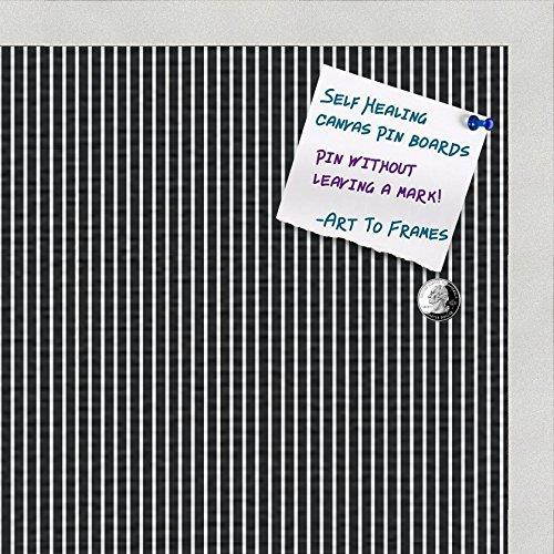 PinPix decorative pin cork bulletin board made from self-healing canvas, Pin-Striped Pattern printed at 20x20 Inches and framed in Satin White Frame(WOM59504)