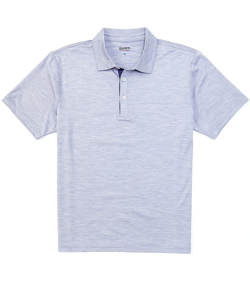 Quieti Tonal Texture Performance Short-Sleeve Knit Polo Shirt