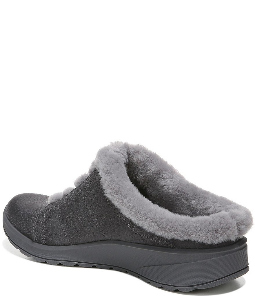 Bzees Golden Cozy Washable Slip-On Stretch Fabric Faux Fur Mules