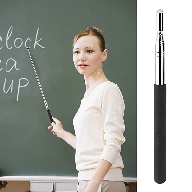 1Pc Telescopic Teachers Pointer Stick,Teaching Pointer,Extendable Retractable Hand Pointers Handheld Presenter Classroom Whiteboard Pointer,Black