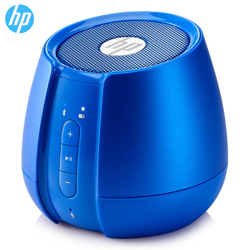 HP S6500 Mini and Portable Speaker, Outdoor Wireless Bluetooth, and 3.5mm Cable Connectivity,  Stereo Sound and Bass, Built-in HD Microphone, Handsfree Calling-Blue