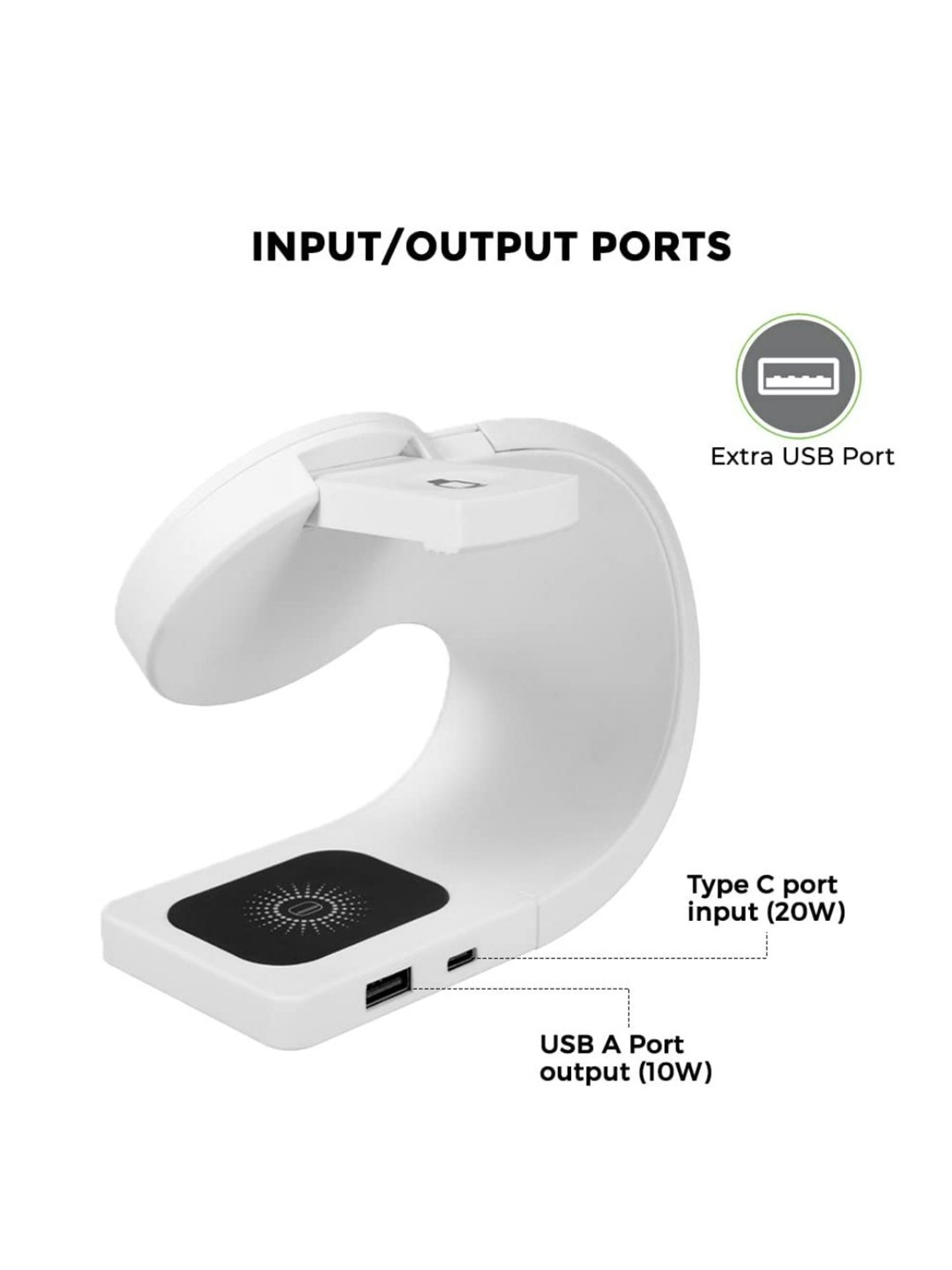 Ultraprolink UM1006ZW Vylis Curve 20W 4-in-1 Mag-Safe Charging Dock with PD Charger (White)
