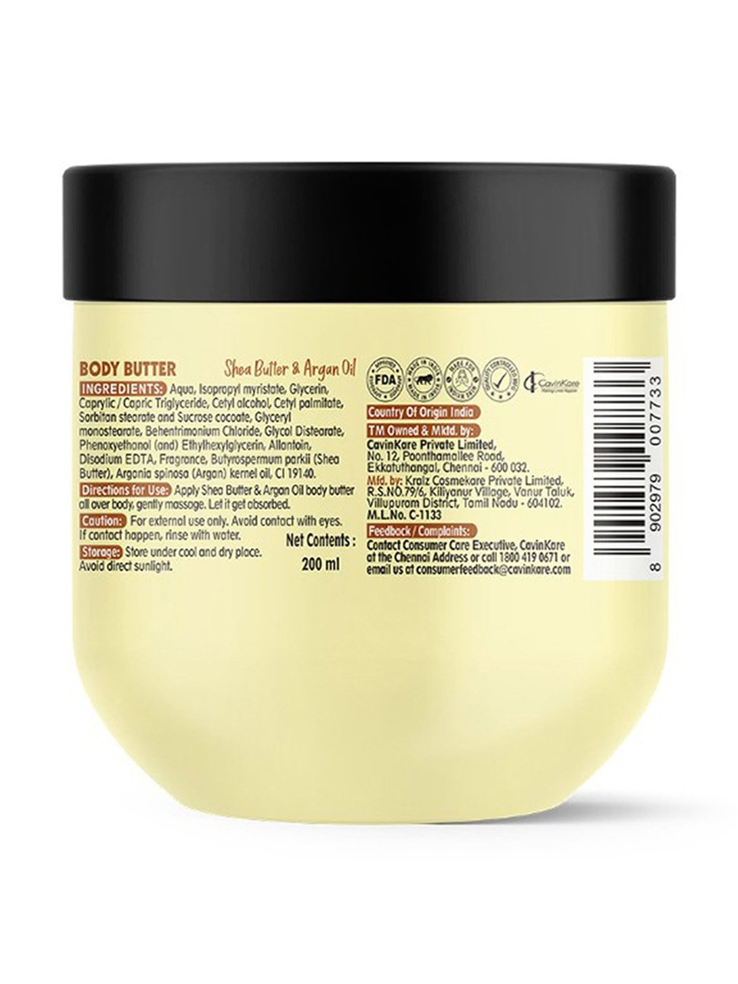 Buds & Berries Shea Butter & Argan Oil Nourish Body Butter - 200 ml