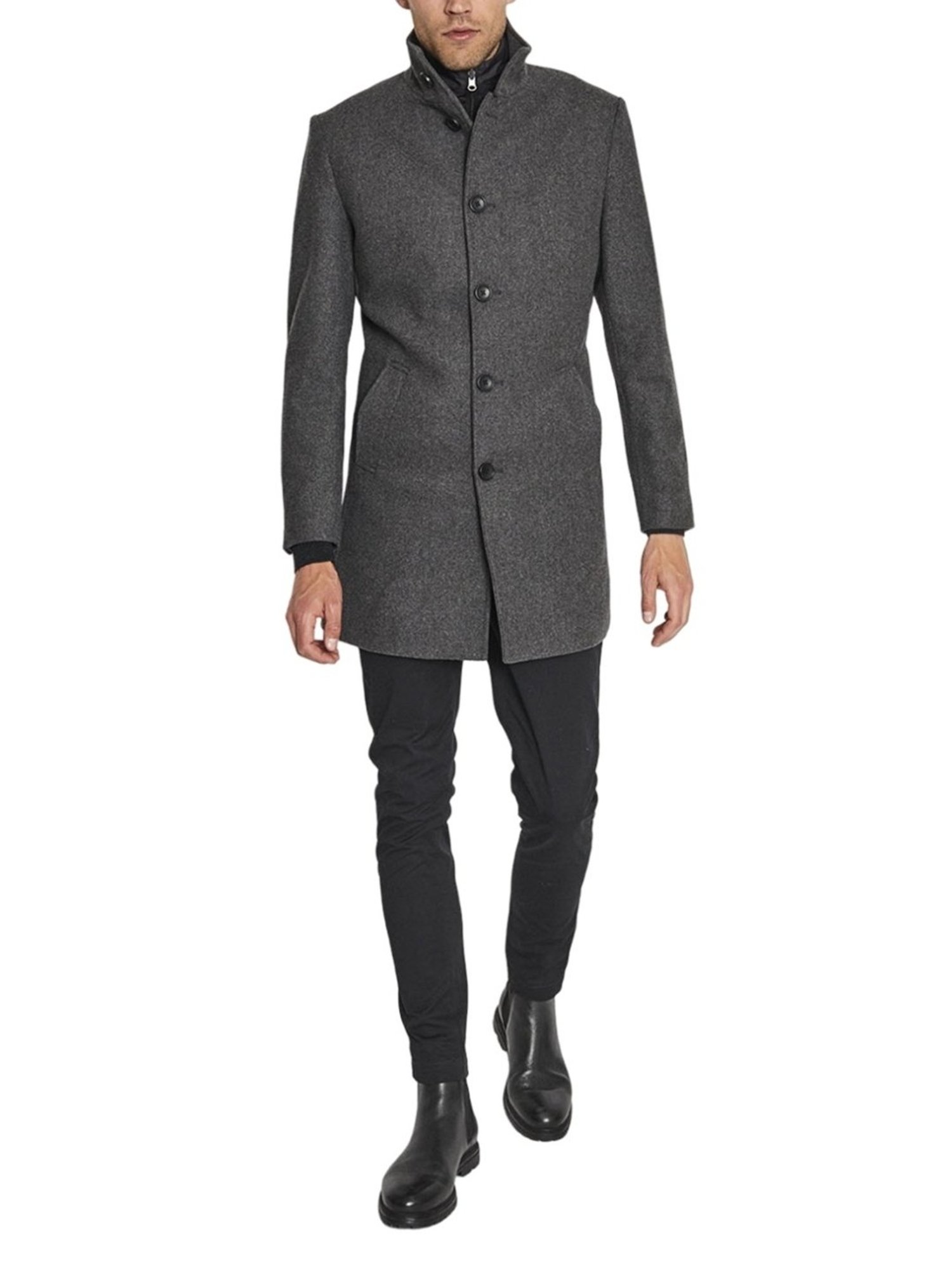 Bruun & Stengade Grey Slim Fit Coats
