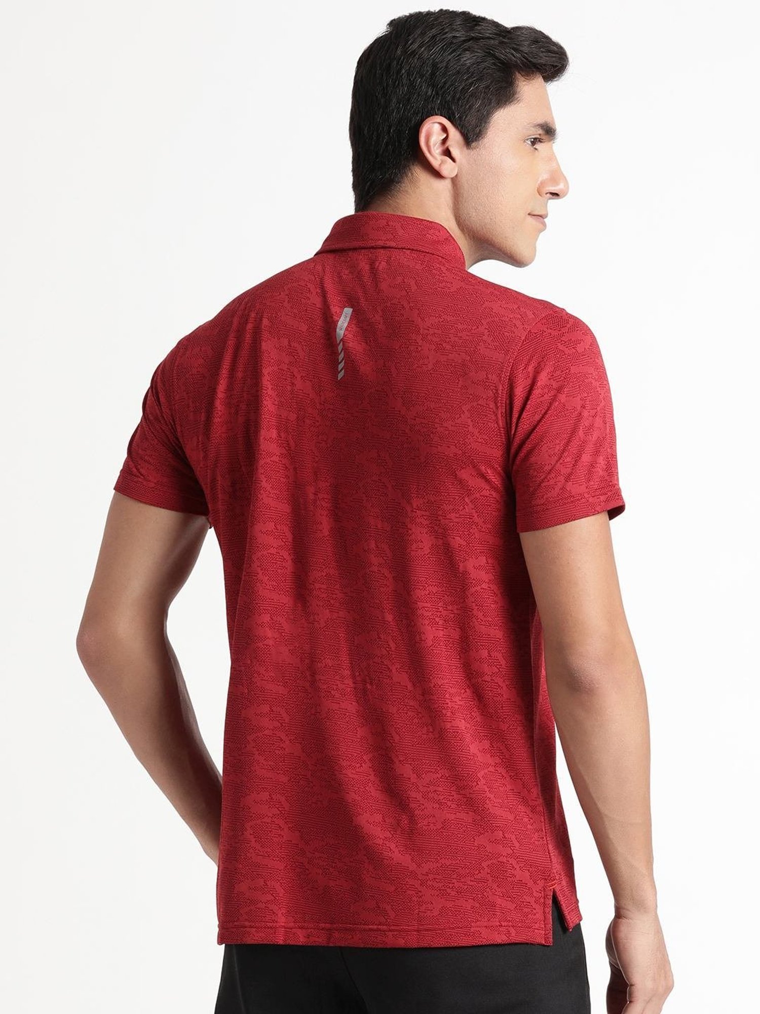 Wildcraft Maroon  Regular Fit Printed Sports T-Shirt