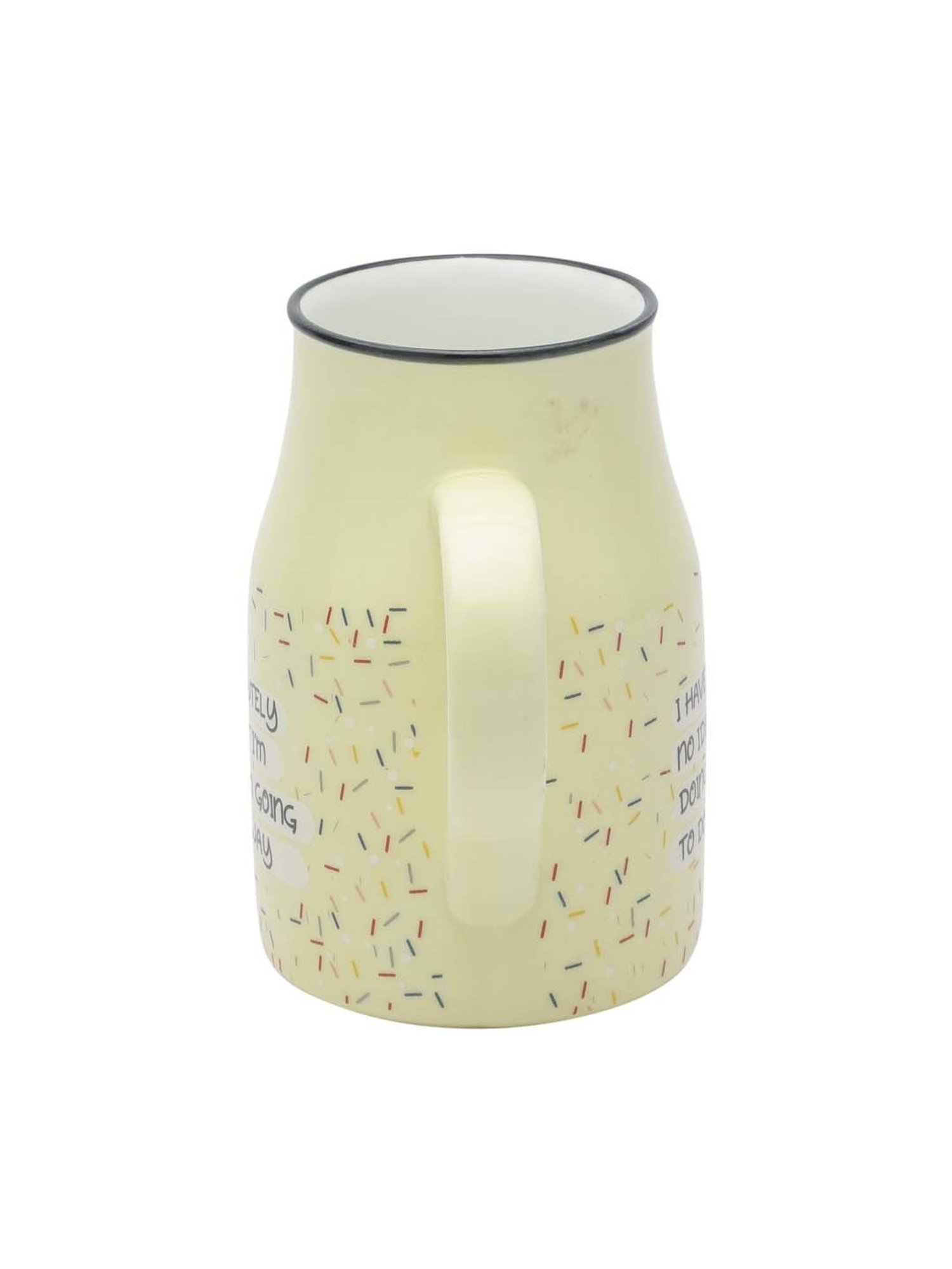 JCPL Light Yellow Ceramic 8.4 cm Milk Mug (0.48 L) - Set of 2