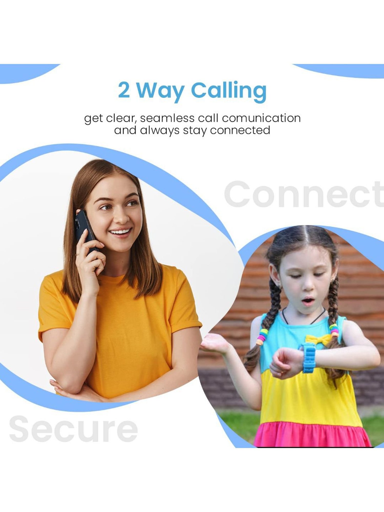 Turet Smartwatch for Kids with Camera, Games, Recorder, Sim Enabled 2-Way Calling (Blue)