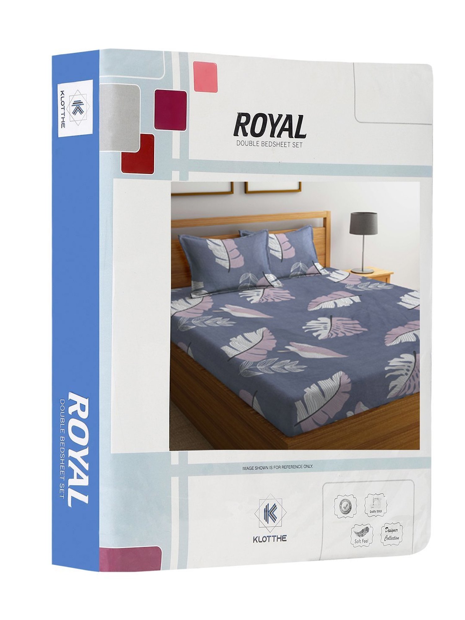 Klotthe Printed Grey 300 TC Cotton Blend King Bed Sheet with 2 Pillow Covers