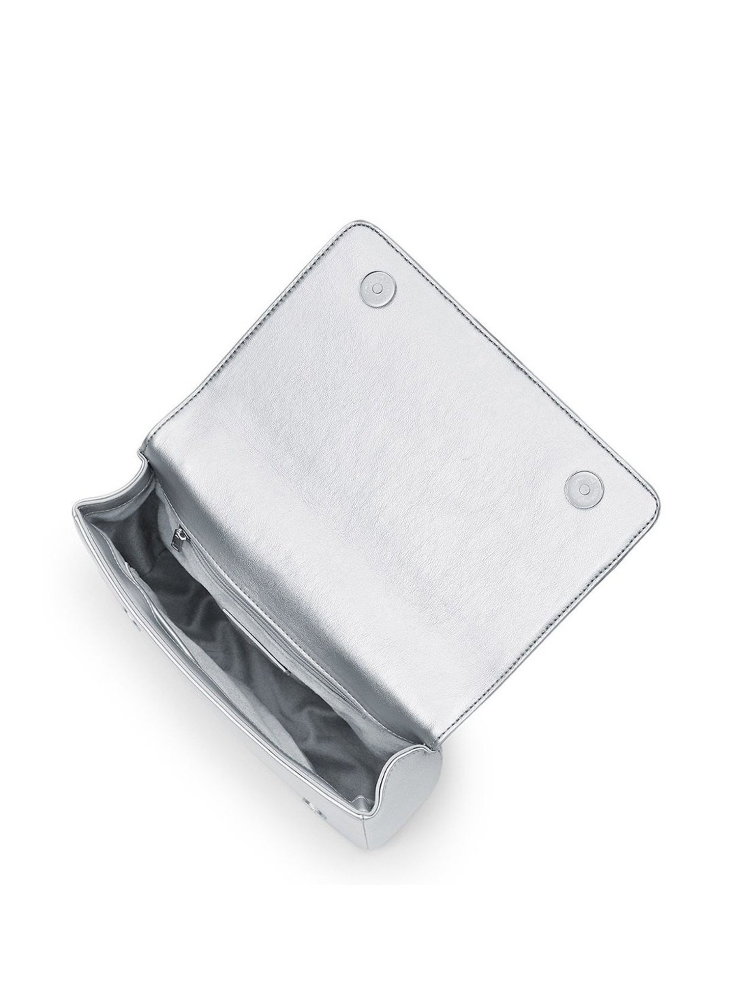 Miraggio Desire Silver Faux Leather Quilted Sling Handbag