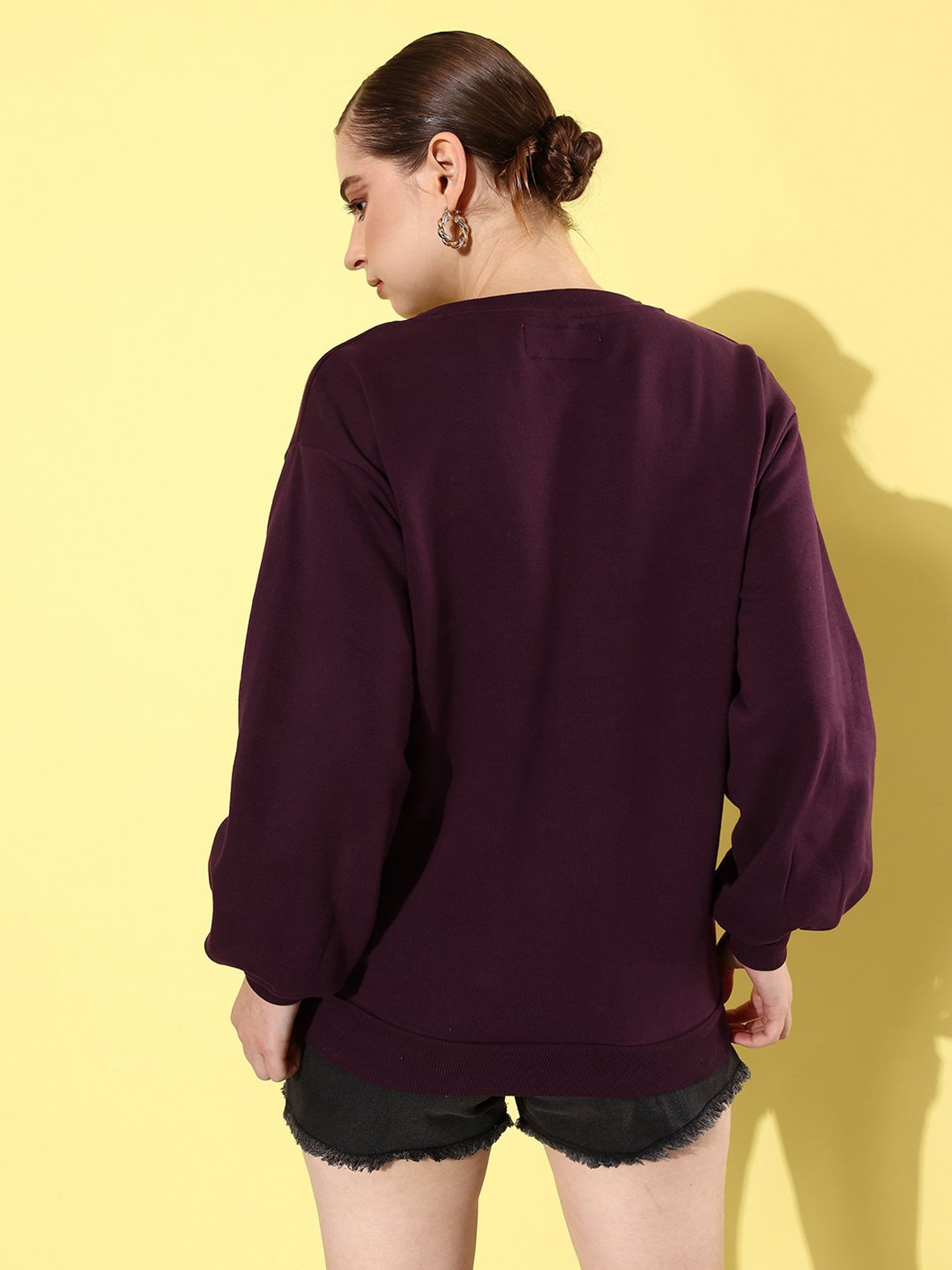 Difference of Opinion Wine Fleece Graphic Print Oversized Sweatshirt